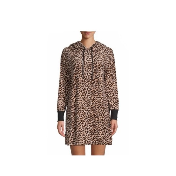 Betsey Johnson Tops - Betsey Johnson Super Soft Animal Print Hoodie Lounge Sweatshirt Medium